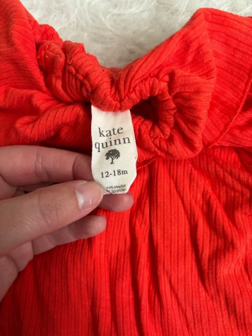 kate quinn Baby Matching Festive Red Ruffled Top & Bloomers Set
